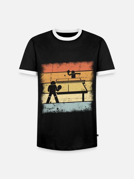 Tischtennis Retro - Männer Kontrast-T-Shirt - Schwarz/Weiß