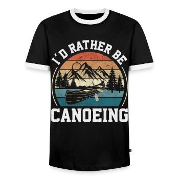 Canoe Canoeing Retro Vintage I'd - Männer Kontrast-T-Shirt - Schwarz/Weiß - Vorne - AI Model Female 172 light (172cm) & AI Model Male 178 light (178cm)