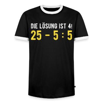 Matherätsel Fakultät Funktion Mathematik Mathe - Männer Kontrast-T-Shirt - Schwarz/Weiß - Vorne - AI Model Female 172 light (172cm) & AI Model Male 178 light (178cm)