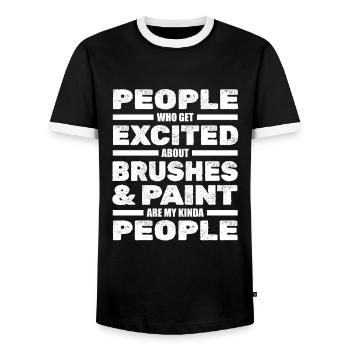 Maler Lackierer Geselle Malermeister - Männer Kontrast-T-Shirt - Schwarz/Weiß - Vorne - AI Model Female 172 light (172cm) & AI Model Male 178 light (178cm)