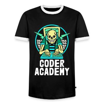 Programmierer Coder Software Entwickler - Männer Kontrast-T-Shirt - Schwarz/Weiß - Vorne - AI Model Female 172 light (172cm) & AI Model Male 178 light (178cm)