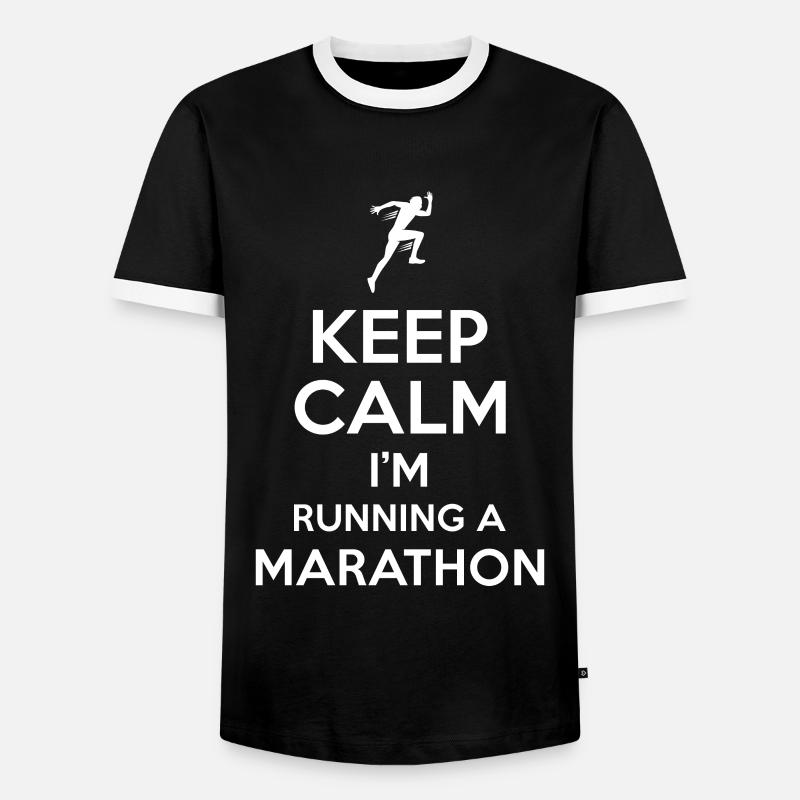 Marathon saying Keep Calm - Men's Ringer Shirt - black/white