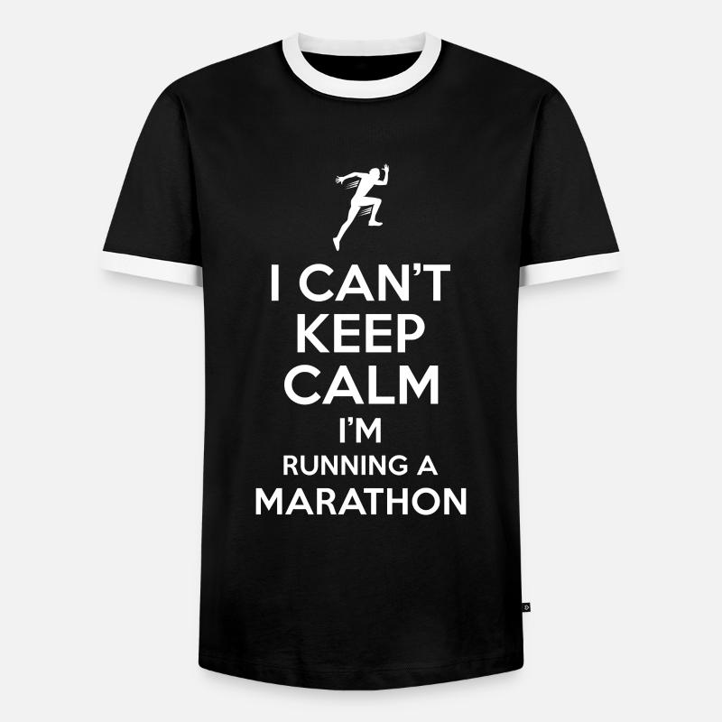 Marathon Spruch Keep Calm - Männer Kontrast-T-Shirt - Schwarz/Weiß