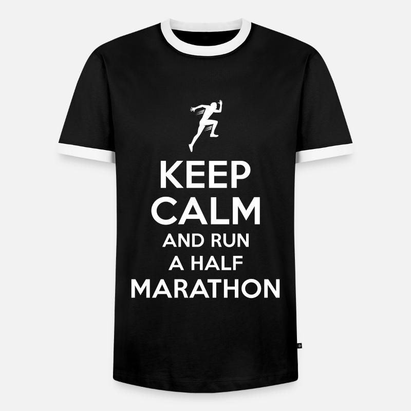 Marathon saying Keep Calm - Men's Ringer Shirt - black/white