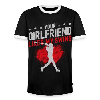 Baseball Fan Batter Vintage Votre - T-shirt contrasté Homme - noir/blanc - Devant - AI Model Female 172 light (172cm) & AI Model Male 178 light (178cm)