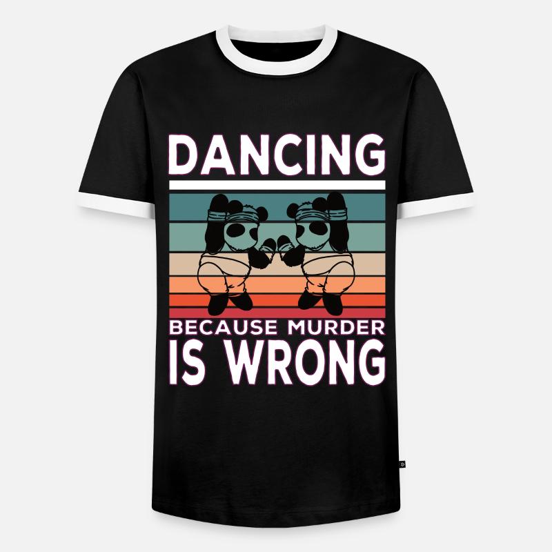 Dancing because murder is Wrong - Männer Kontrast-T-Shirt - Schwarz/Weiß