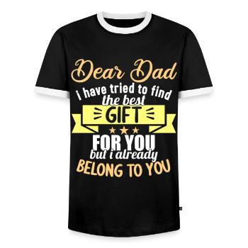 Dear Dad i have tried to find the best gift - Men's Ringer Shirt - black/white - Front - AI Model Female 172 light (172cm) & AI Model Male 178 light (178cm)