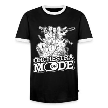 Orchestra Classical Concert Classical Music - Men's Ringer Shirt - black/white - Front - AI Model Female 172 light (172cm) & AI Model Male 178 light (178cm)