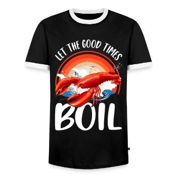 Krebssaison lustige Krebse Hummer - Männer Kontrast-T-Shirt - Schwarz/Weiß - Vorne - AI Model Female 172 light (172cm) & AI Model Male 178 light (178cm)