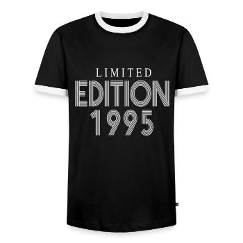 Édition limitée 1995 - T-shirt contrasté Homme - noir/blanc - Devant - AI Model Female 172 light (172cm) & AI Model Male 178 light (178cm)