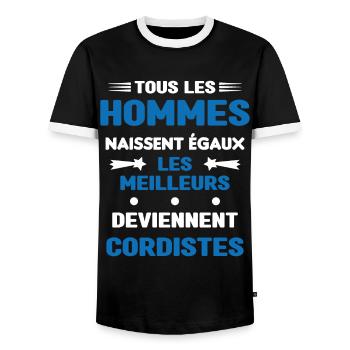 Les Meilleurs Hommes Deviennent Cordistes - T-shirt contrasté Homme - noir/blanc - Devant - AI Model Female 172 light (172cm) & AI Model Male 178 light (178cm)