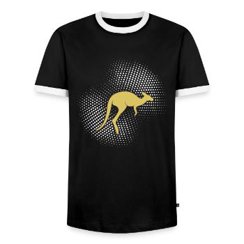 Känguru - Männer Kontrast-T-Shirt - Schwarz/Weiß - Vorne - AI Model Female 172 light (172cm) & AI Model Male 178 light (178cm)