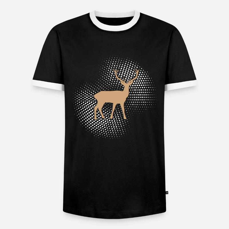 Deer - Men's Ringer Shirt - black/white