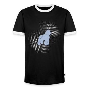 Poodle - Men's Ringer Shirt - black/white - Front - AI Model Female 172 light (172cm) & AI Model Male 178 light (178cm)