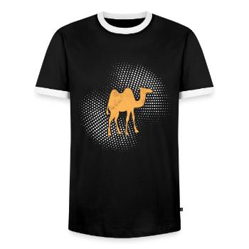 Camel - Men's Ringer Shirt - black/white - Front - AI Model Female 172 light (172cm) & AI Model Male 178 light (178cm)