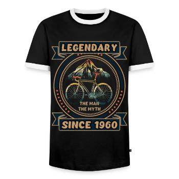 Fahrrad 1960 Radsport Rennrad Radfahrer Geburtstag - Männer Kontrast-T-Shirt - Schwarz/Weiß - Vorne - AI Model Female 172 light (172cm) & AI Model Male 178 light (178cm)