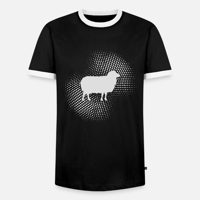 Schaf - Männer Kontrast-T-Shirt - Schwarz/Weiß