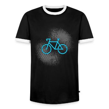 Bicyclette - T-shirt contrasté Homme - noir/blanc - Devant - AI Model Female 172 light (172cm) & AI Model Male 178 light (178cm)