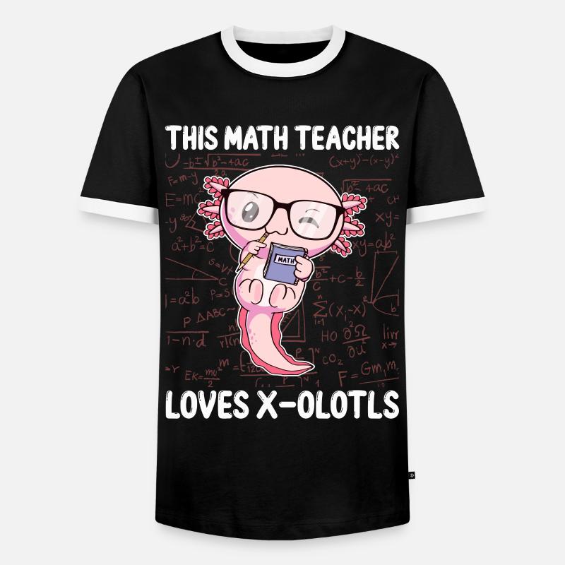 Funny Math Axolotl Gift - Men's Ringer Shirt - black/white