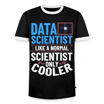 Data Scientist Data Science Science - T-shirt contrasté Homme - noir/blanc - Devant - AI Model Female 172 light (172cm) & AI Model Male 178 light (178cm)