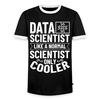 Data Scientist Data Science Science - T-shirt contrasté Homme - noir/blanc - Devant - AI Model Female 172 light (172cm) & AI Model Male 178 light (178cm)