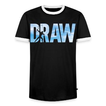 Archery Bow Archer Draw - Männer Kontrast-T-Shirt - Schwarz/Weiß - Vorne - AI Model Female 172 light (172cm) & AI Model Male 178 light (178cm)