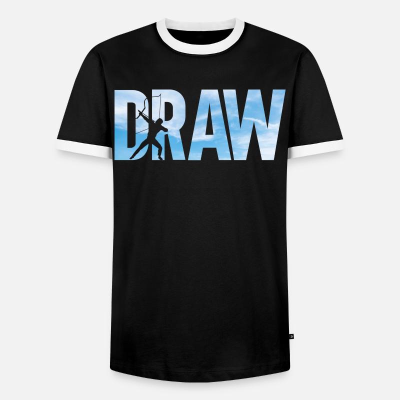 Archery Bow Archer Draw - Men's Ringer Shirt - black/white
