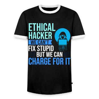 Ethical Hacker Sicherheit Computer Hacking - Männer Kontrast-T-Shirt - Schwarz/Weiß - Vorne - AI Model Female 172 light (172cm) & AI Model Male 178 light (178cm)