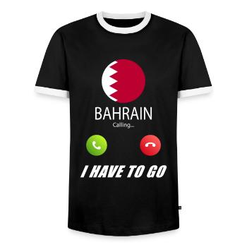 Bahrain calls lusiger flags - Men's Ringer Shirt - black/white - Front - AI Model Female 172 light (172cm) & AI Model Male 178 light (178cm)