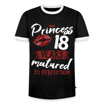 18 year old girl 18 bday Princess 18 birthday - Men's Ringer Shirt - black/white - Front - AI Model Female 172 light (172cm) & AI Model Male 178 light (178cm)