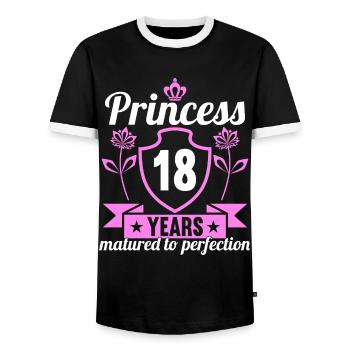 18 ans fille 18 bday Princesse 18 anniversaire - T-shirt contrasté Homme - noir/blanc - Devant - AI Model Female 172 light (172cm) & AI Model Male 178 light (178cm)