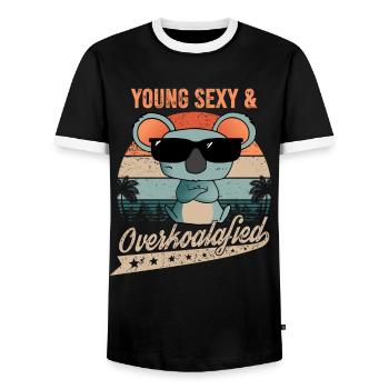 Young Sexy And Overkoalafied Koala Koala Bear Deco - Men's Ringer Shirt - black/white - Front - AI Model Female 172 light (172cm) & AI Model Male 178 light (178cm)