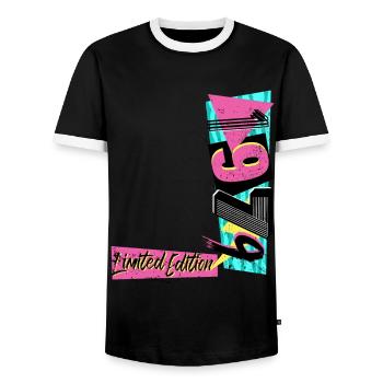 Limited Edition 1979 Baujahr 1979 80er 90er Jahre - Männer Kontrast-T-Shirt - Schwarz/Weiß - Vorne - AI Model Female 172 light (172cm) & AI Model Male 178 light (178cm)