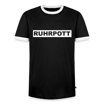 Ruhrgebiet Ruhrpott Original Shirt - Männer Kontrast-T-Shirt - Schwarz/Weiß - Vorne - AI Model Female 172 light (172cm) & AI Model Male 178 light (178cm)