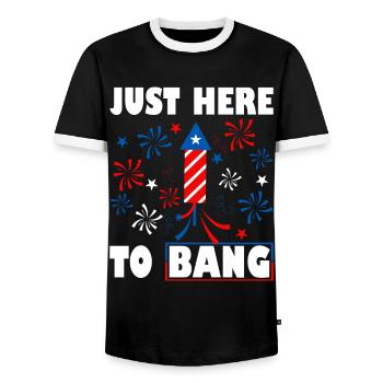 Patriotic Fireworks Director USA Celebration - T-shirt contrasté Homme - noir/blanc - Devant - AI Model Female 172 light (172cm) & AI Model Male 178 light (178cm)