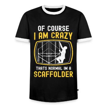 Gerüstbauer Tshirt - Männer Kontrast-T-Shirt - Schwarz/Weiß - Vorne - AI Model Female 172 light (172cm) & AI Model Male 178 light (178cm)
