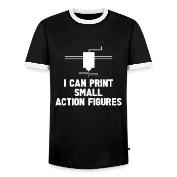 3d Printer Gift for Nerd Hobby Printing Machine - Men's Ringer Shirt - black/white - Front - AI Model Female 172 light (172cm) & AI Model Male 178 light (178cm)