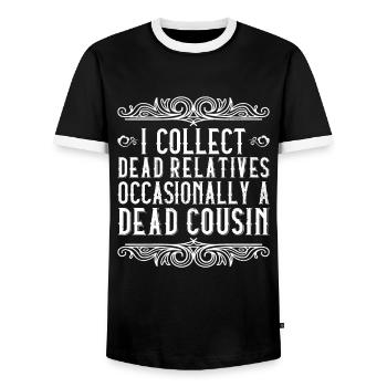 Genealogist Genealogist Family Tree Genealogist - Men's Ringer Shirt - black/white - Front - AI Model Female 172 light (172cm) & AI Model Male 178 light (178cm)