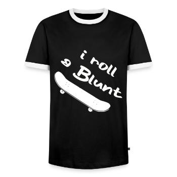 Skater Skateboard Geschenk Halfpipe Sk8 Ollie - Männer Kontrast-T-Shirt - Schwarz/Weiß - Vorne - AI Model Female 172 light (172cm) & AI Model Male 178 light (178cm)