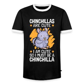 Je suis un rongeur chinchilla souris laineuse - T-shirt contrasté Homme - noir/blanc - Devant - AI Model Female 172 light (172cm) & AI Model Male 178 light (178cm)
