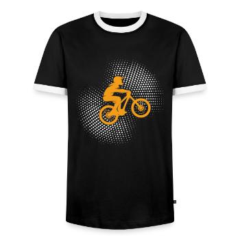 Mountain bike - Men's Ringer Shirt - black/white - Front - AI Model Female 172 light (172cm) & AI Model Male 178 light (178cm)