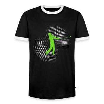 gulf - Men's Ringer Shirt - black/white - Front - AI Model Female 172 light (172cm) & AI Model Male 178 light (178cm)