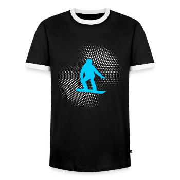 Snowboarding - Männer Kontrast-T-Shirt - Schwarz/Weiß - Vorne - AI Model Female 172 light (172cm) & AI Model Male 178 light (178cm)