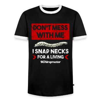 Chiropraticien Physiothérapeute Profession I Cadeau - T-shirt contrasté Homme - noir/blanc - Devant - AI Model Female 172 light (172cm) & AI Model Male 178 light (178cm)