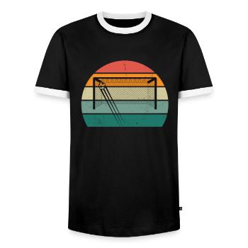 footballer ball player player player football - Men's Ringer Shirt - black/white - Front - AI Model Female 172 light (172cm) & AI Model Male 178 light (178cm)