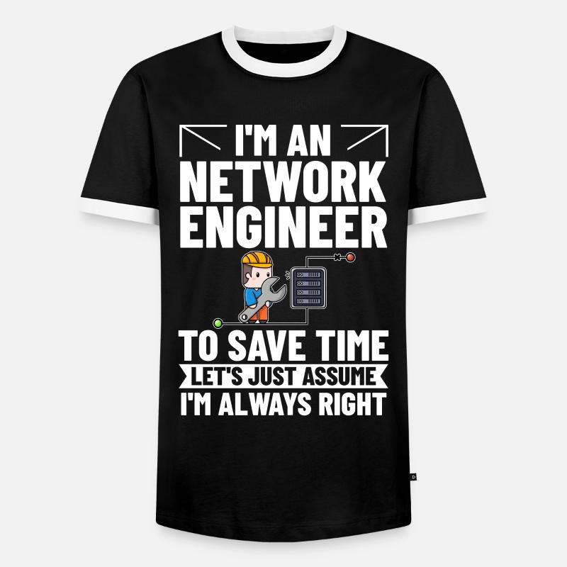 Netzwerkingenieur Network Engineer Computer - Männer Kontrast-T-Shirt - Schwarz/Weiß