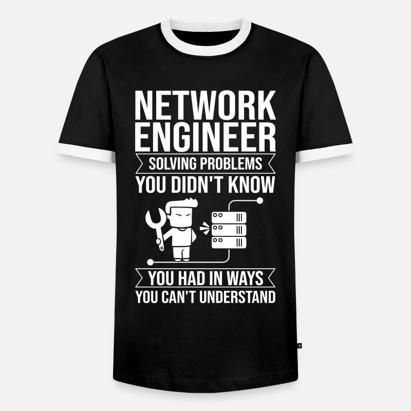 Netzwerkingenieur Network Engineer Computer - Men's Ringer Shirt - black/white