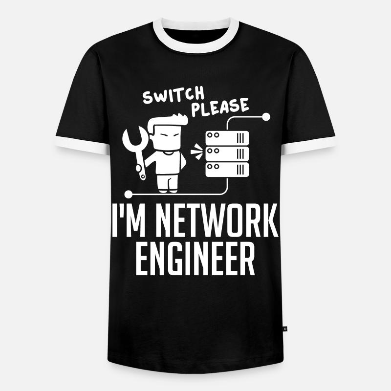 Netzwerkingenieur Network Engineer Computer - Männer Kontrast-T-Shirt - Schwarz/Weiß