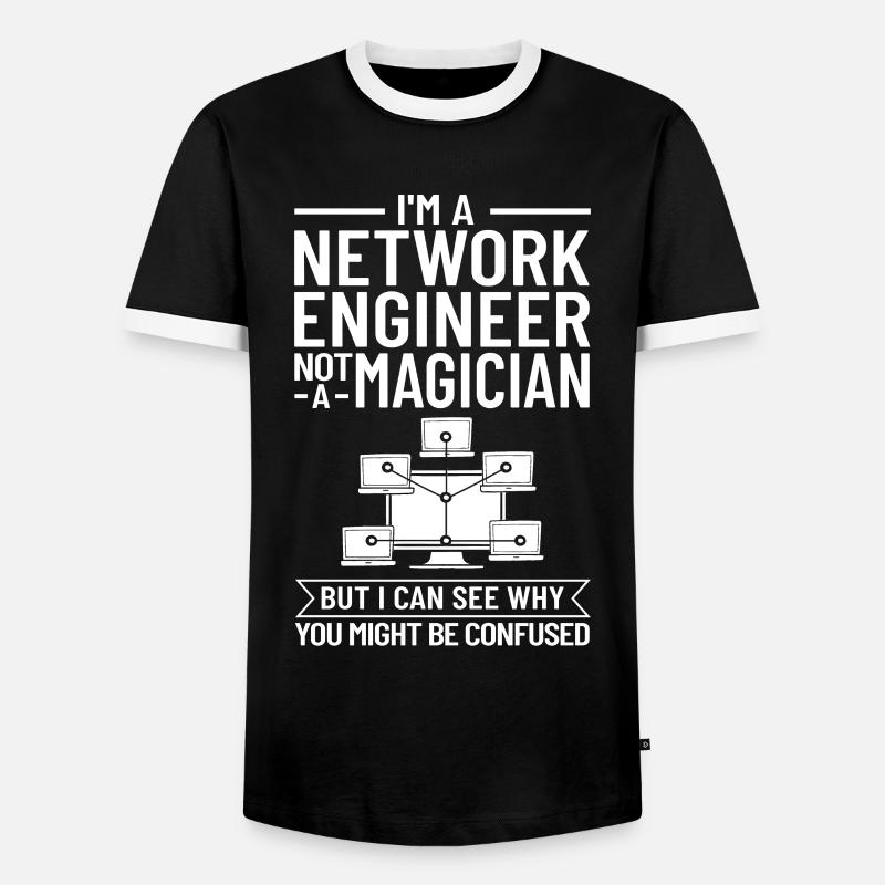 Netzwerkingenieur Network Engineer Computer - Men's Ringer Shirt - black/white