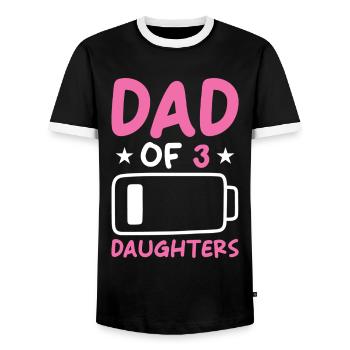Dad of 3 Daughters - Männer Kontrast-T-Shirt - Schwarz/Weiß - Vorne - AI Model Female 172 light (172cm) & AI Model Male 178 light (178cm)